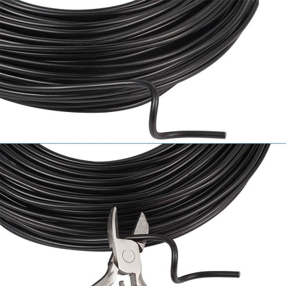 Fashewelry 114 Feet 10 Gauge Aluminum Wire Black Bendable Metal Craft Wire for Beading Jewelry Craft Making (2.5mm)