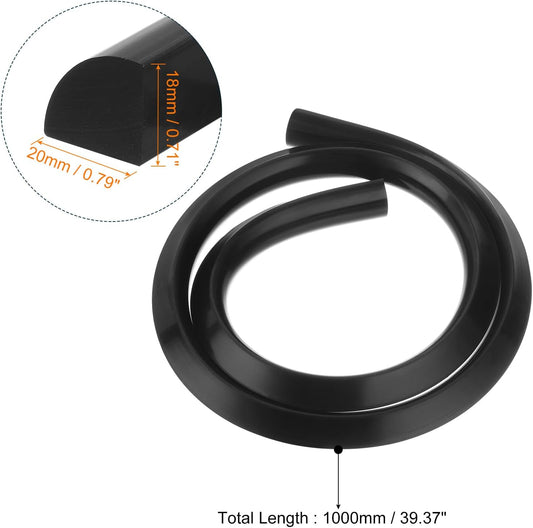 uxcell Flexible Molding Trim, 39 Inch Flexible Quarter Round Molding Silicone Peel and Stick Trim Self Adhesive Shower Water Barrier for Corner Decor Bathroom Kitchen, Black