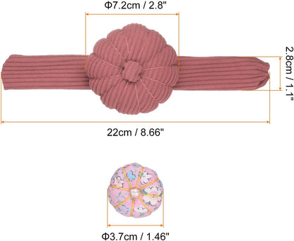 HARFINGTON Wrist Pin Cushions, Sewing Needle Pin Cushion Adjustable Strap with Elastic Strap Finger Ring Pincushions Fit All Wrist Sizes for Sewing Quilting Needlework DIY Crafts, Cameo/Pink