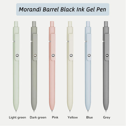 Gel Pens, 6 Pcs 0.5mm Fine Point Smooth Writing Pens Japanese Cute Pens, High-End Series Black Ink Pens for Journaling Note Taking, School Office Supplies for Women Men (6 Pcs Morandi)