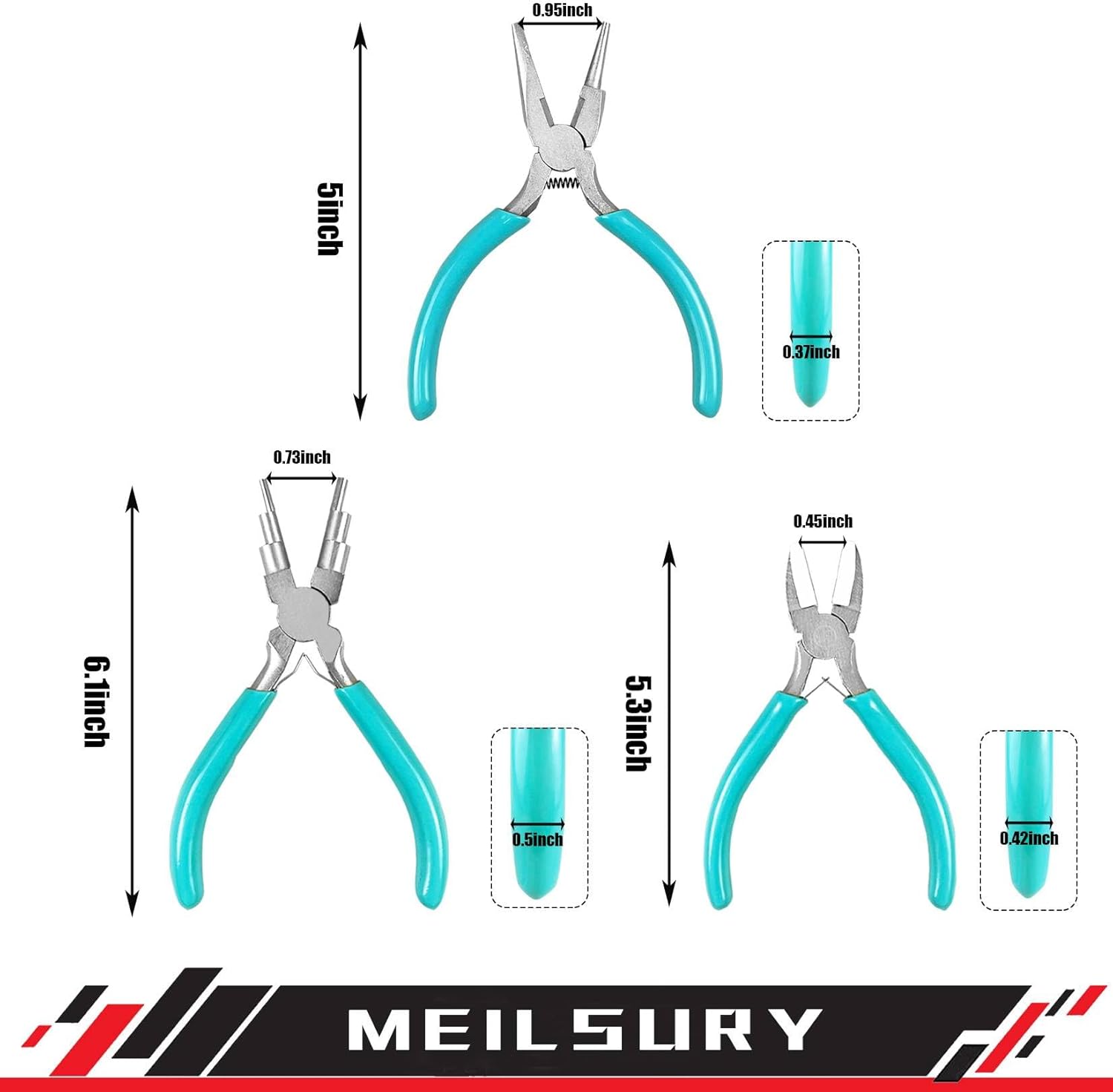 3-Piece jewelry pliers set includes a 6-in-1 bail making looping pliers, nylon jaw pliers, and Wire Looping and Bending plier tools for crafting, beading, and repairing - Crafty Corner