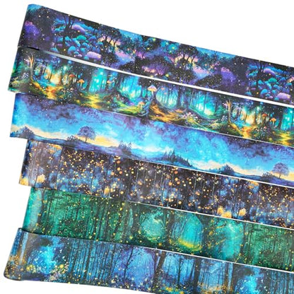 Night Forest Seamless Washi Tape Scrapbook Kit (7 Count)