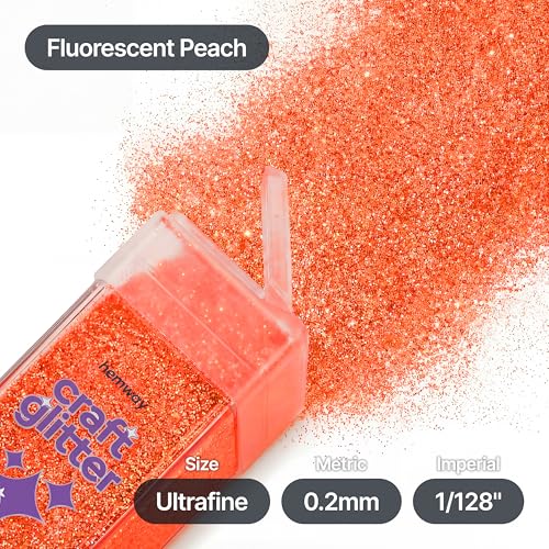 Craft Glitter Shaker Fluorescent Peach 130g Ultrafine (4.5 Ounce)