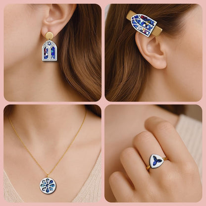 Polymer Clay Cutters - 18 Shapes Gothic Window Earrings Polymer Clay Cutters for Jewelry, Earring Making Kit with Storage Box
