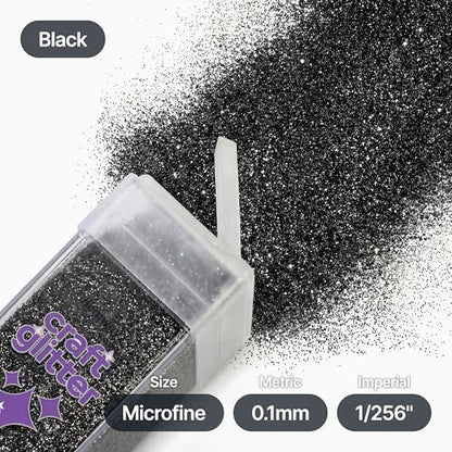 Craft Glitter Shaker Black 110g Microfine (4.6 Ounce)