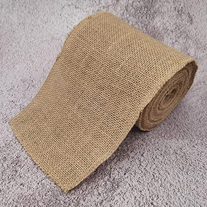 6" Natural Burlap Fabric Roll 10 Yards Jute Ribbon (30 Foot)