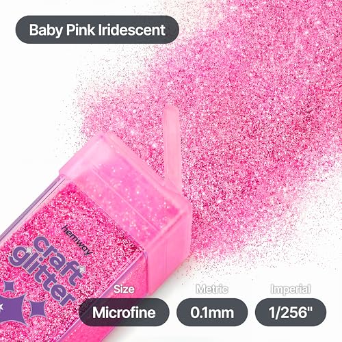Craft Glitter Shaker Baby Pink Iridescent 130g Microfine (3.8 Ounce)