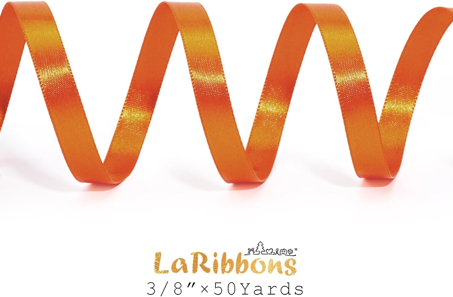 LaRibbons Orange Satin Ribbon 3/8 Inch 50 Yards Thin Luxury Double Faced Russet Orange Silk Ribbon for Flower Bouquet Crafts Gift Wrapping Wedding Fall Decoration - Crafty Corner
