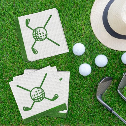 48 Pieces Golf Napkins 13 x 13 Inches Hole in One First Napkins Disposable Golf Cocktail Beverage Paper Napkins for Golf Themed Party Decorations Sports Party Supplies (48 Count)