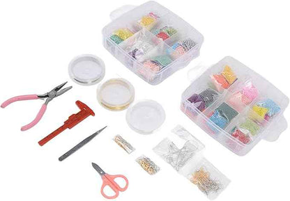 Acrylic Jewelry Making Bead Kit, DIY Beads Set with Lobster Clasp and Scissors, 26712 Colorful Beads for Bracelet Necklace Earrings Crafting, Includes Storage Box and Tools