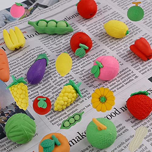 72 Pcs Assorted Fruit Pencil Erasers Toy Set (72 Count)