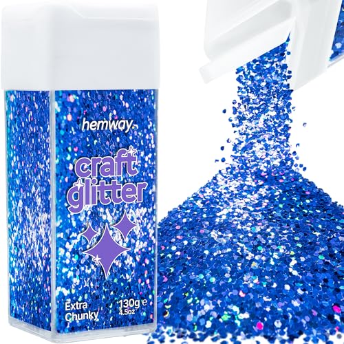Craft Glitter Shaker Sapphire Blue Holographic 130g Extra Chunky (3.8 Ounce)