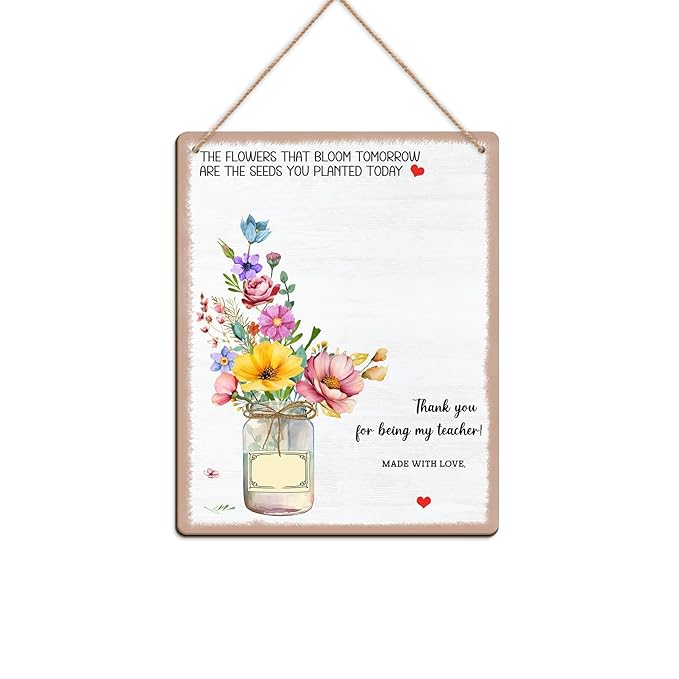 DIY Kids Handprint Flowers Art Craft Keepsake Gifts for PreK Preschool Kindergarten Teachers, Thank You Teacher Appreciation Graduation Gift, The Flowers Bloom Tomorrow Are The Seeds You Planted Today