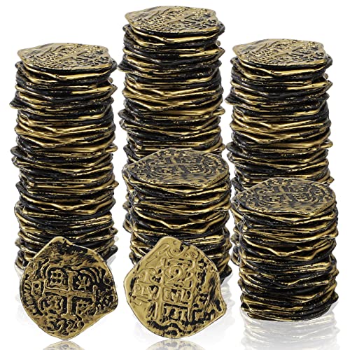100 Pcs Bronze Plastic Pirate Coins for Treasure Chest Party Favors (100 Count)
