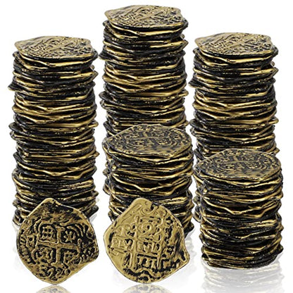 100 Pcs Bronze Plastic Pirate Coins for Treasure Chest Party Favors (100 Count)