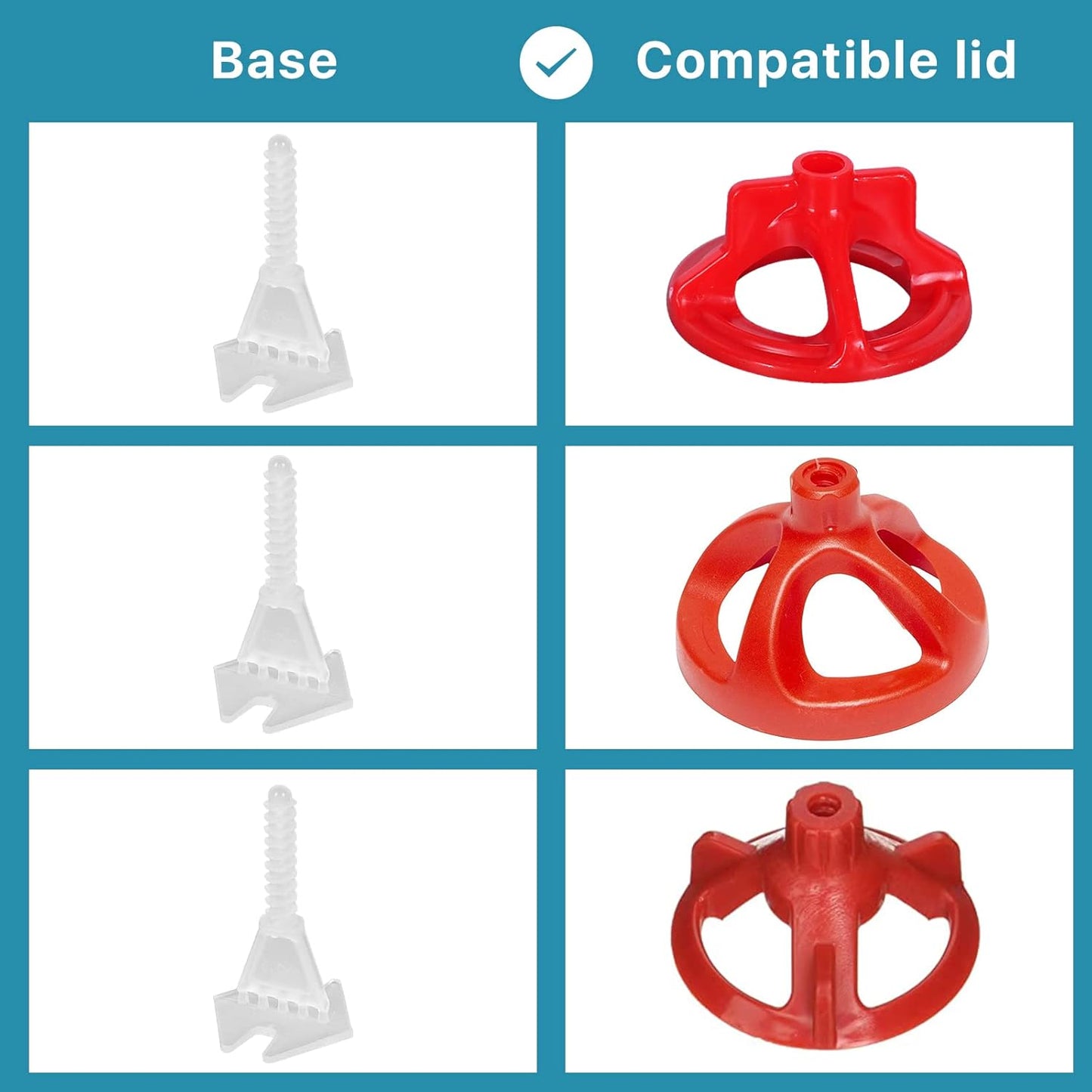 Professional Tile Leveling System Kit，Anti-Loosening Spacers/Wall, Bathroom Tiling - 1/16" Precision Alignment & Grout Spacing Tools(100caps+300base, 1/16)