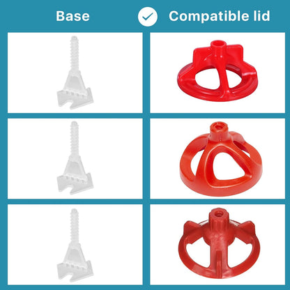 Professional Tile Leveling System Kit，Anti-Loosening Spacers/Wall, Bathroom Tiling - 1/8" Precision Alignment & Grout Spacing Tools(100caps+700base, 1/8)