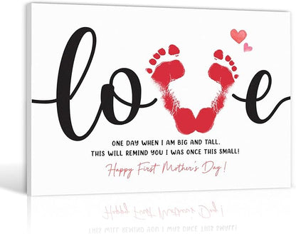 Mother's Day Handprint Craft - First Mothers Day Gift From Baby - DIY Mother's Day Gifts for Mom, Grandma, Daughter - DIY Poster for Wall Decor, Handprint Footprint Crafts For Kids And New Mom
