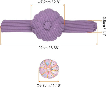 HARFINGTON Wrist Pin Cushions, Sewing Needle Pin Cushion Adjustable Strap with Elastic Strap Finger Ring Pincushions Fit All Wrist Sizes for Sewing Quilting Needlework DIY Crafts, Purple/Pink