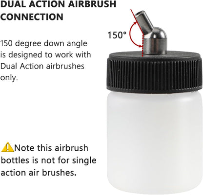 ABEST New 10PCS Dual Action Airbrush Plastic Bottle Jar 22CC / Standard Suction Lid Paint Cup Air Brush Accessories Model Air Tool Box