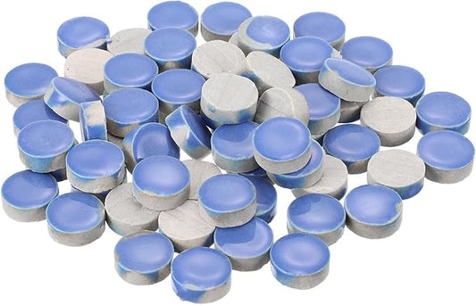 MECCANIXITY 200g Ceramic Mosaic Tiles for Crafts Bulk, Round Blue Ceramic Tiles for Mosaic Kits Garden Stepping Stone Cup Mat