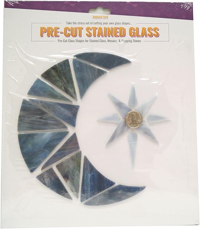 Moon and Star Pre-Cut Stained Glass Kit