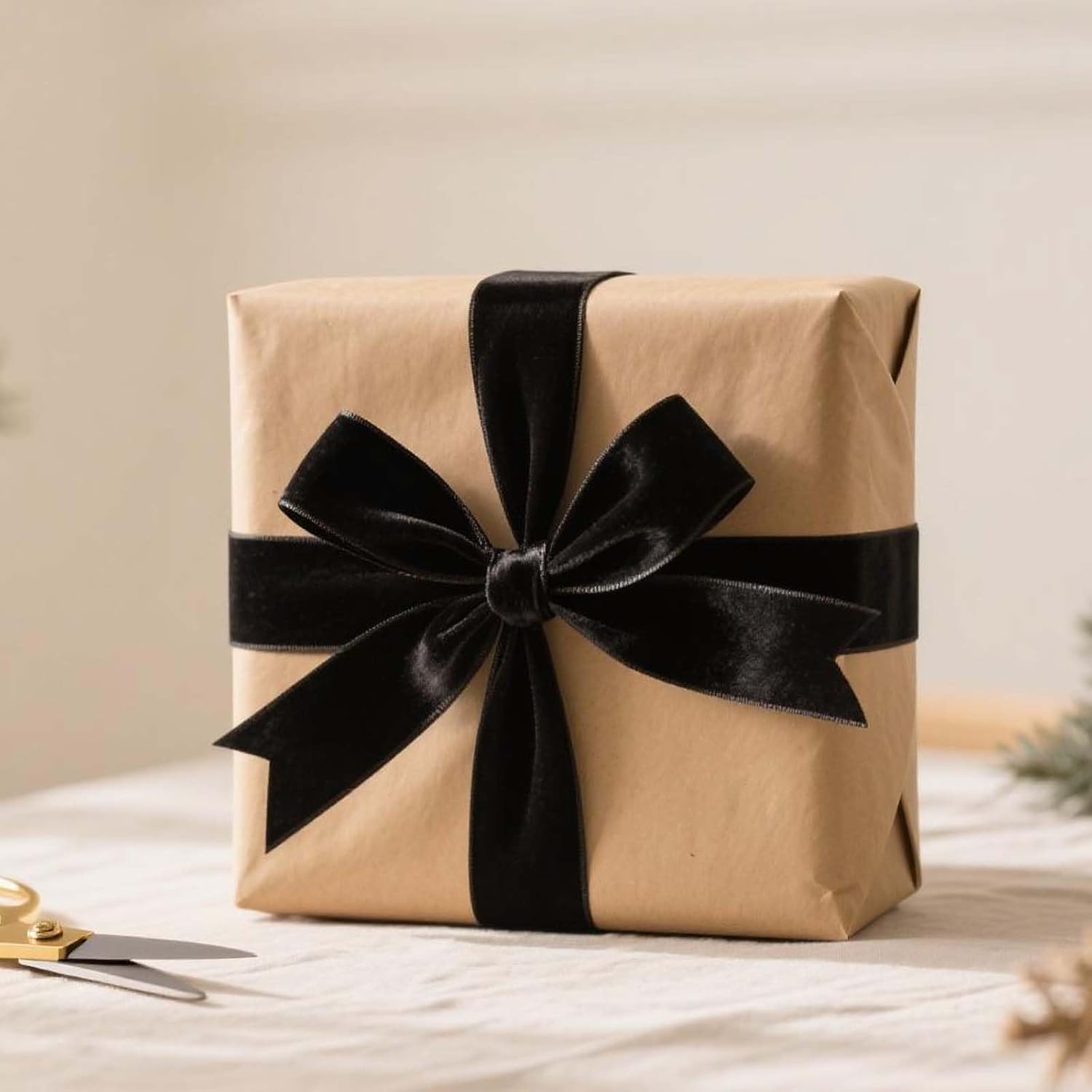 LaRibbons Thin Velvet Ribbon 1 Inch x 25 Yards, Black Velvet Ribbon for Christmas Tree, Gift Wrapping, Wreath Bow, Outdoor Decoration - Crafty Corner