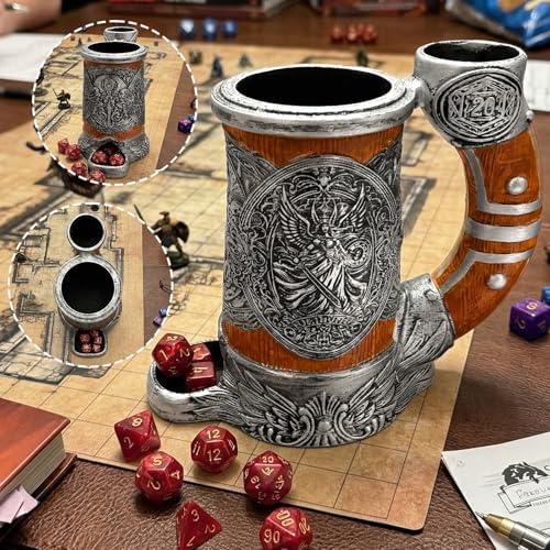 Dice Tower Mug DND Dice Rolling Tower with 7 PCS Dice Set