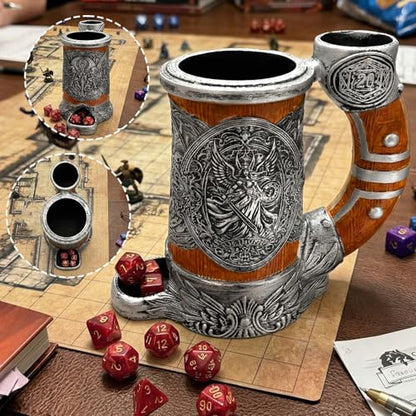 Dice Tower Mug DND Dice Rolling Tower with 7 PCS Dice Set