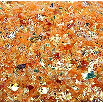 Golden Orange Iridescent Ice Flakes Glitter Flakes for Nail Art