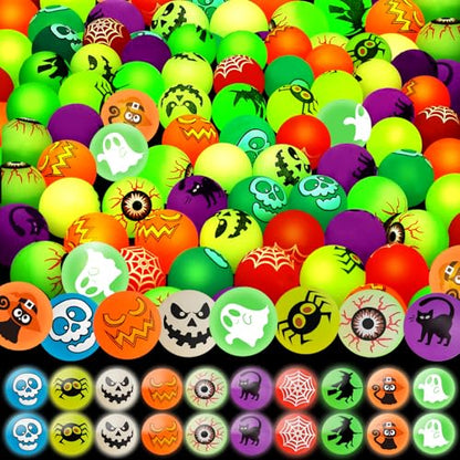 100 Pcs Glow in The Dark Bouncing Balls (8 Ounce)