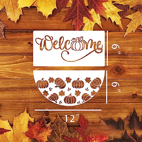 Fall Stencils for Crafts Reusable 12" Fall Stencils for Painting Wood Signs (15 Count)
