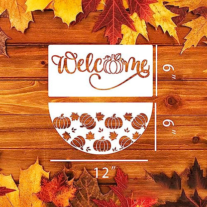 Fall Stencils for Crafts Reusable 12" Fall Stencils for Painting Wood Signs (15 Count)