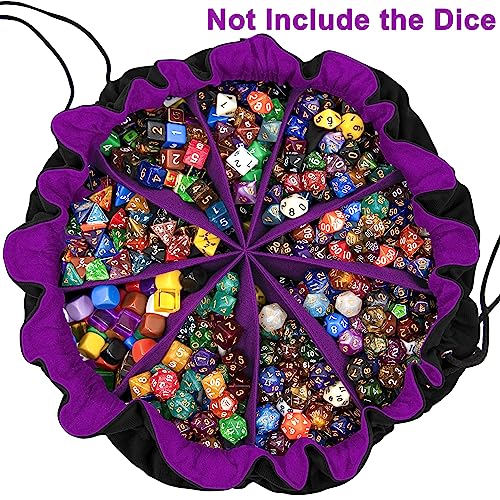 Large Dice Bag with Pockets Big Capacity Dice Bag Drawstring Pouch