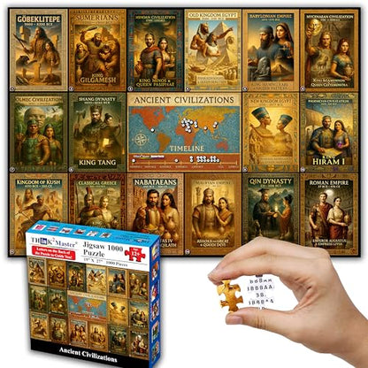 Ancient Civilizations World History Jigsaw Puzzle 1000 Pieces Large Format for 13+