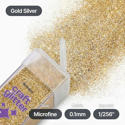 Craft Glitter Shaker Gold Silver 130g Microfine (3.8 Ounce)