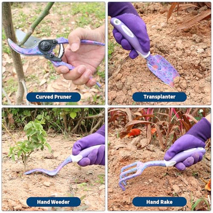 Purple Garden Tools Set 10 Pieces (10 Count)