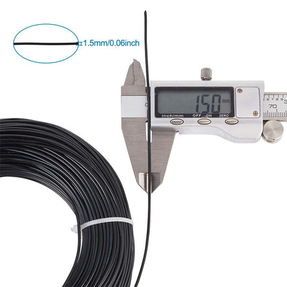 Fashewelry 328 Feet 15 Gauge Aluminum Wire Black Bendable Metal Craft Wire for Beading Jewelry Craft Making (1.5mm)