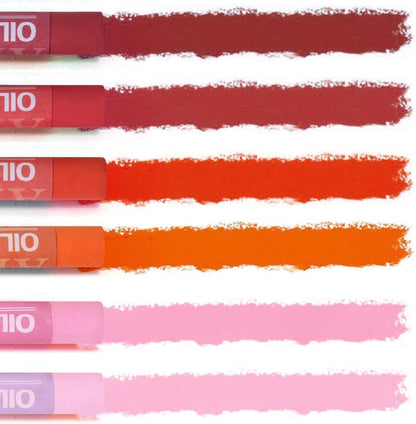 Mifuner Soft Oil Pastels Set (6 Sticks,6 Colors),Colors Heavy Oil Pastels Vibrant and Creamy,Pastel Art Supplies for Artists,Gallery Oil Painting Stick,Beginners,Adult Art Drawing Red
