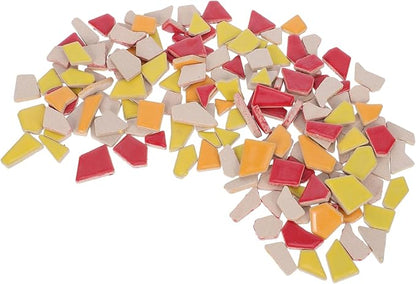 TEHAUX Mosaic Ceramic Fragments Craft Tiles Broken Tiles for Mosaics DIY Porcelain Pieces Unique Art Easy Maintenance
