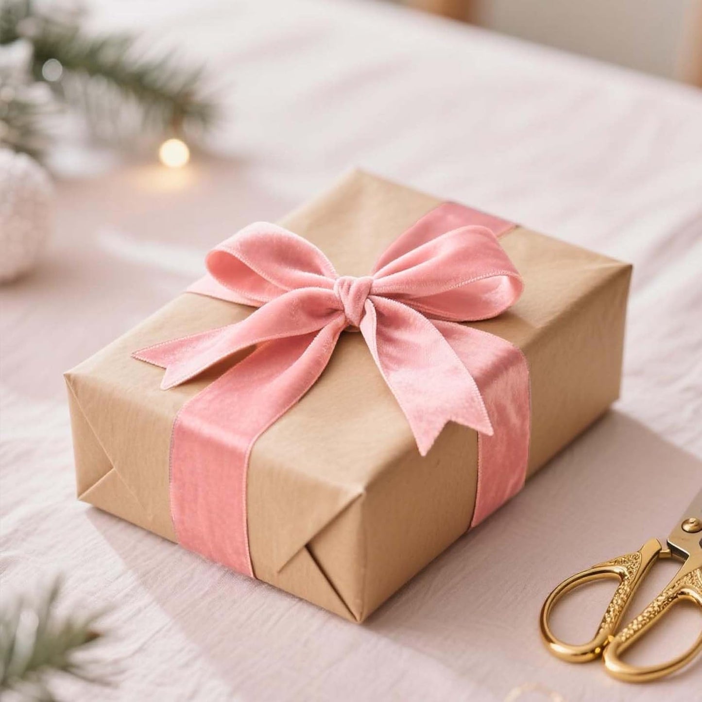 LaRibbons Thin Velvet Ribbon 1 Inch x 25 Yards, Pink Velvet Ribbon for Christmas Tree, Gift Wrapping, Wreath Bow, Outdoor Decoration - Crafty Corner