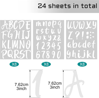 Outus 576 Pieces 8 Sheets Letters Stickers Self Adhesive Vinyl Letter Alphabet Number Stickers Mailbox Numbers Sticker, Decals for Classroom Decor, Sign, Door(White,3 Inch)