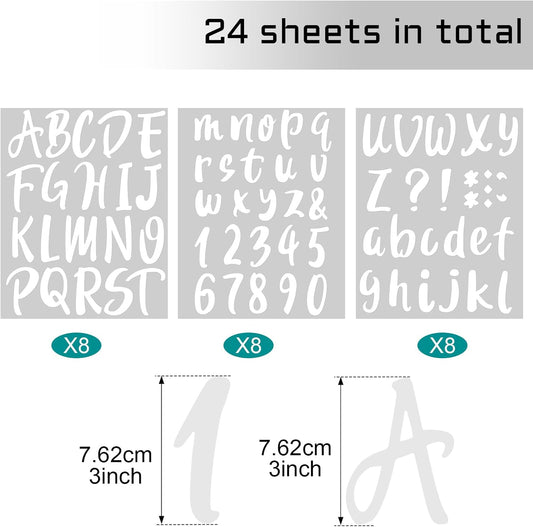 Outus 576 Pieces 8 Sheets Letters Stickers Self Adhesive Vinyl Letter Alphabet Number Stickers Mailbox Numbers Sticker, Decals for Classroom Decor, Sign, Door(White,3 Inch)