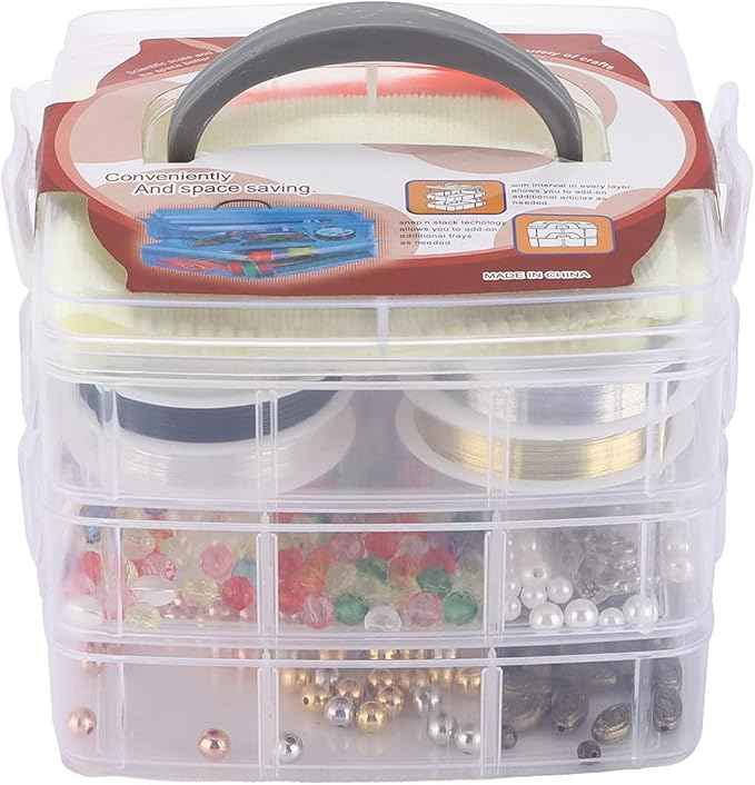 ChiweiJ 1170Pcs Jewelry Making Kit, Stainless Steel Beads and Wire DIY Bracelet Earring Accessories, Complete Jewelry Repairing Set with Storage Box, Multi Color Beads for Women Girls Craf