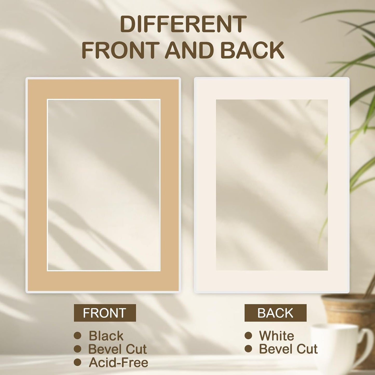 15 Pack 12x16 Picture Mats, Mixed Colors Frame Mattes for 9x12 Pictures Photo Frame Mat Core Bevel Cut Mat Board Show Kit for Photos, Prints, Artworks