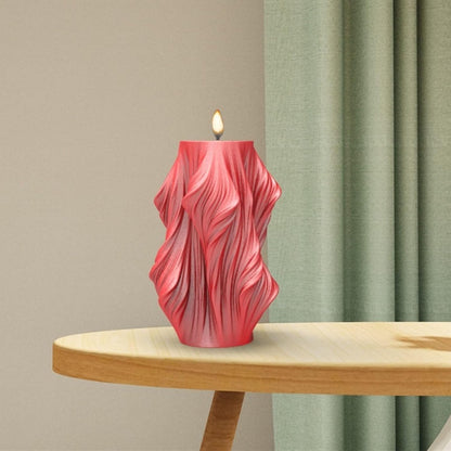 Carved Wavy Candle Mold Geometric Irregular Silicone Candle Soap Mold Fondant Chocolate Candy Cake Mould Plaster Clay Mold for Abstract Art Home Decor Tool