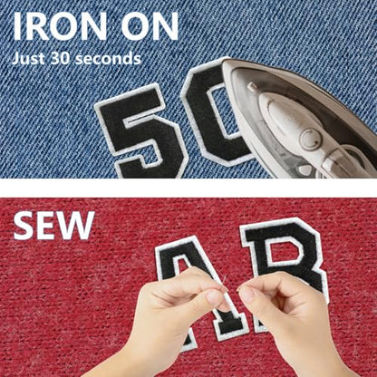 Letter and Number Iron On Patches (72 Count)