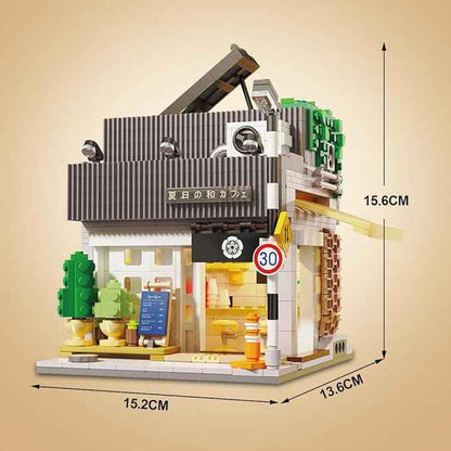 CaDA Master C66007W Summer Breeze Coffee Shop Construction Building Set,MOC Japanese Coffee House City Buildings with Lights,768PCS Street House Idea Gift for Boys Adults