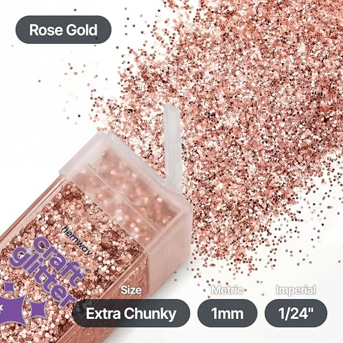 Craft Glitter Shaker Rose Gold 130g Extra Chunky (4.6 Ounce)