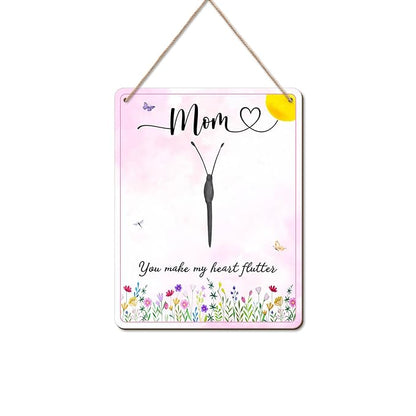 DIY Mothers Day Footprints Butterfly Craft Wooden Hanging Sign, Babys First Mothers Day Butterfly Footprint Keepsake Gifts, You Make My Heart Flutter Crafts Gift for 1st New Mom from Kid PreK Activity